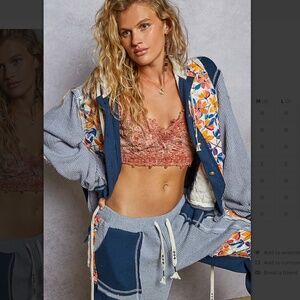 🌸 POL “ Chicago 11 “ POL Quilted Thermal Jacket with Waist String and Hood